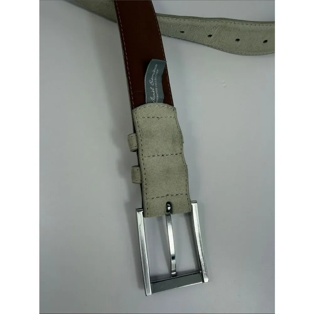 Daniel Cremieux Designer Collection Suede Leather Belt Size L Gray Brown